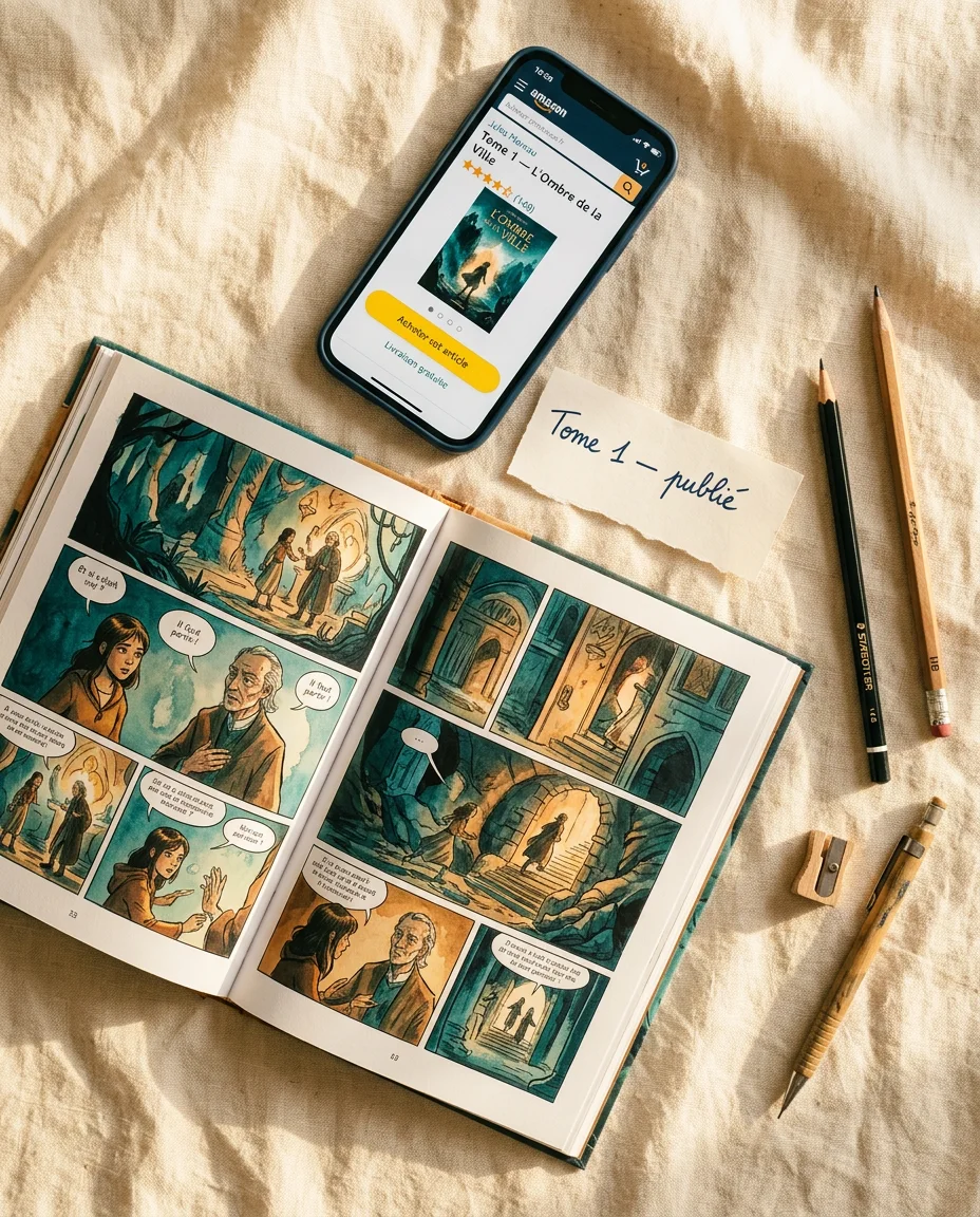 Un livre ouvert et un téléphone : le travail de l'Académie