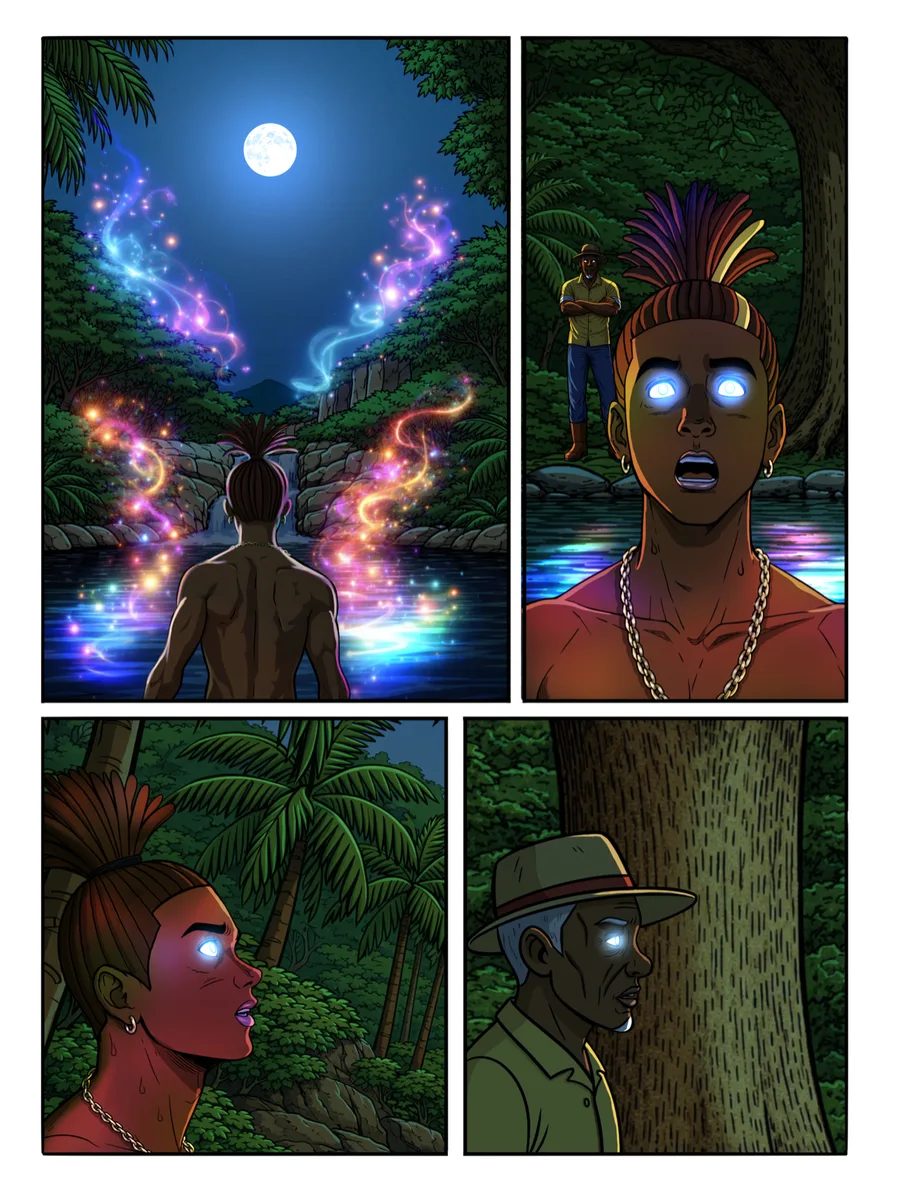 Le monde caché révélé, planche extraite du Tome 2 de JELANI.