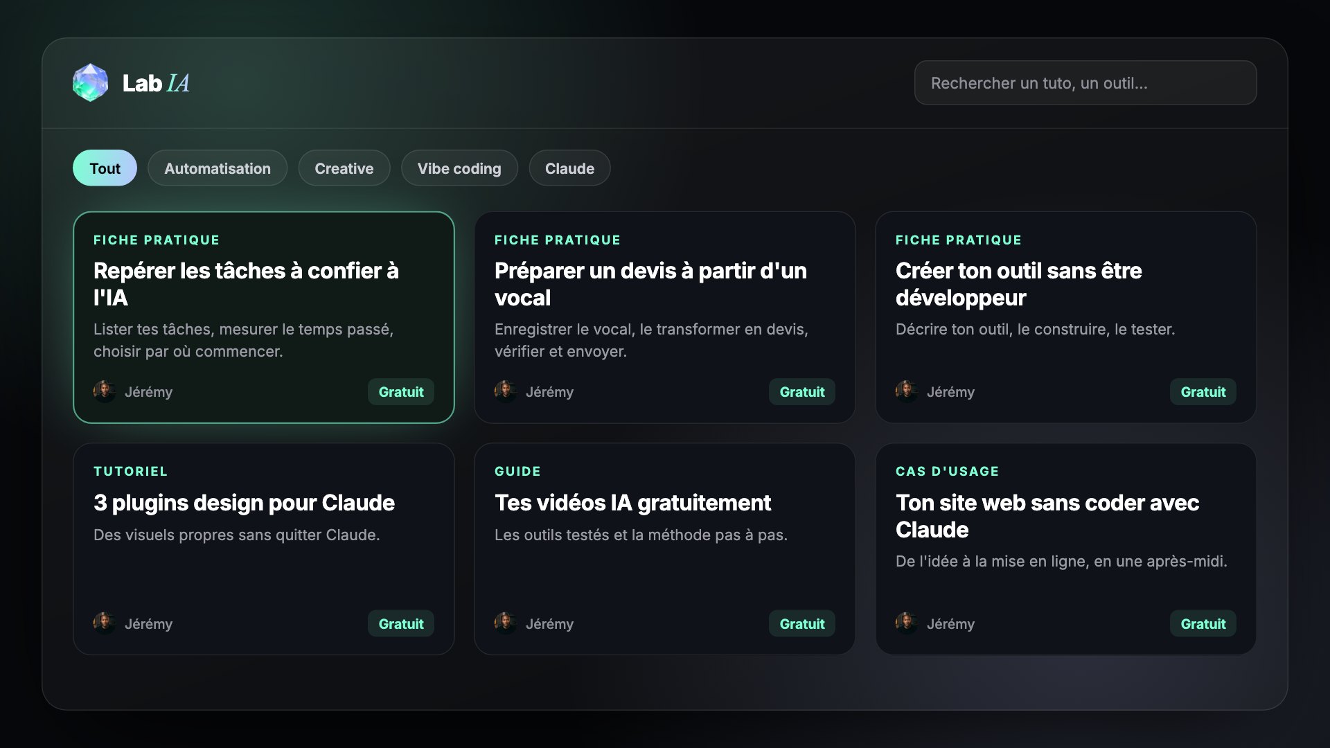 Le Lab IA : fiches pratiques, tutoriels, guides et cas d'usage