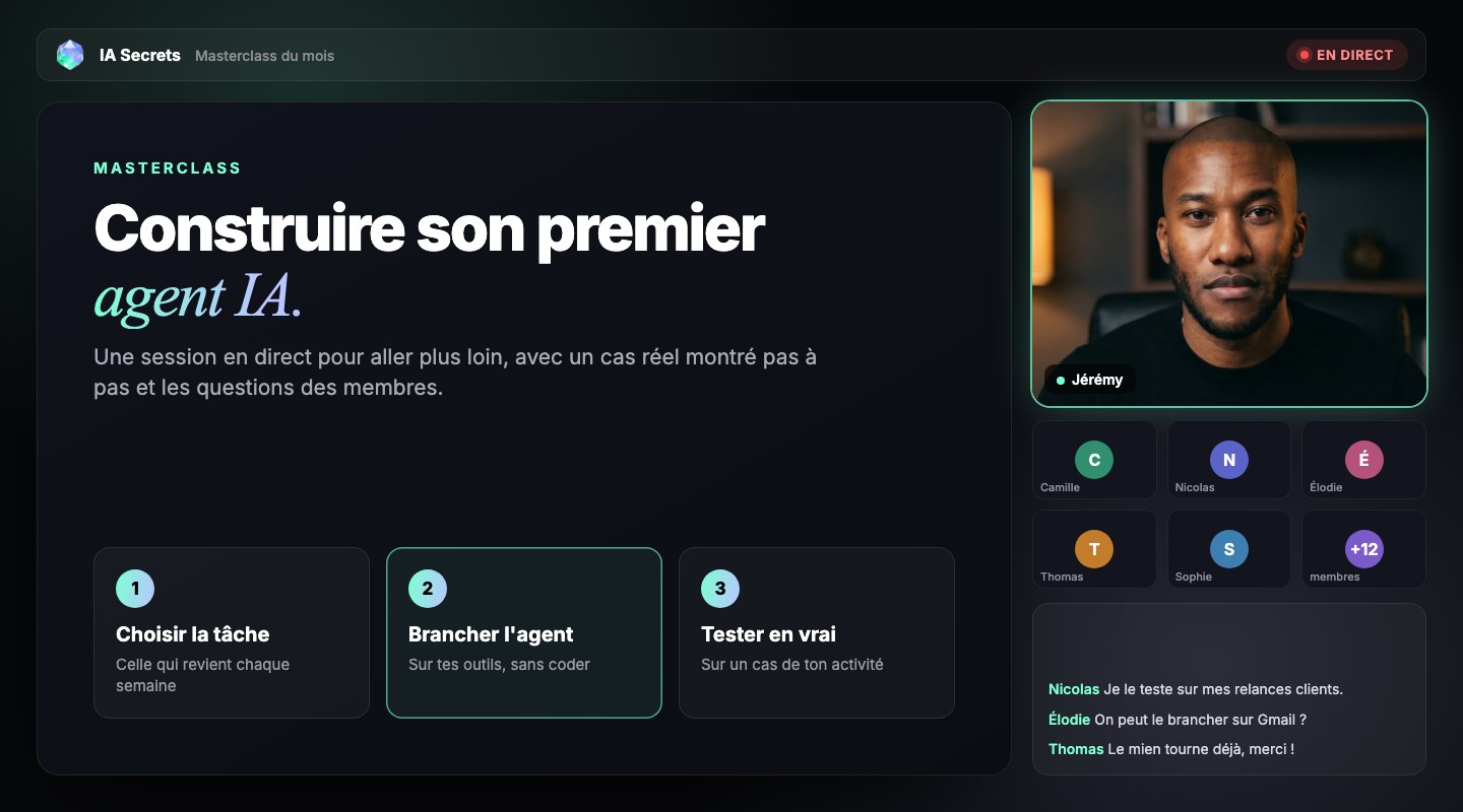 Une masterclass en direct dans la communauté